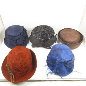 Lot of 5 Vintage WM Hats 1940's,50's,60’s Women's.